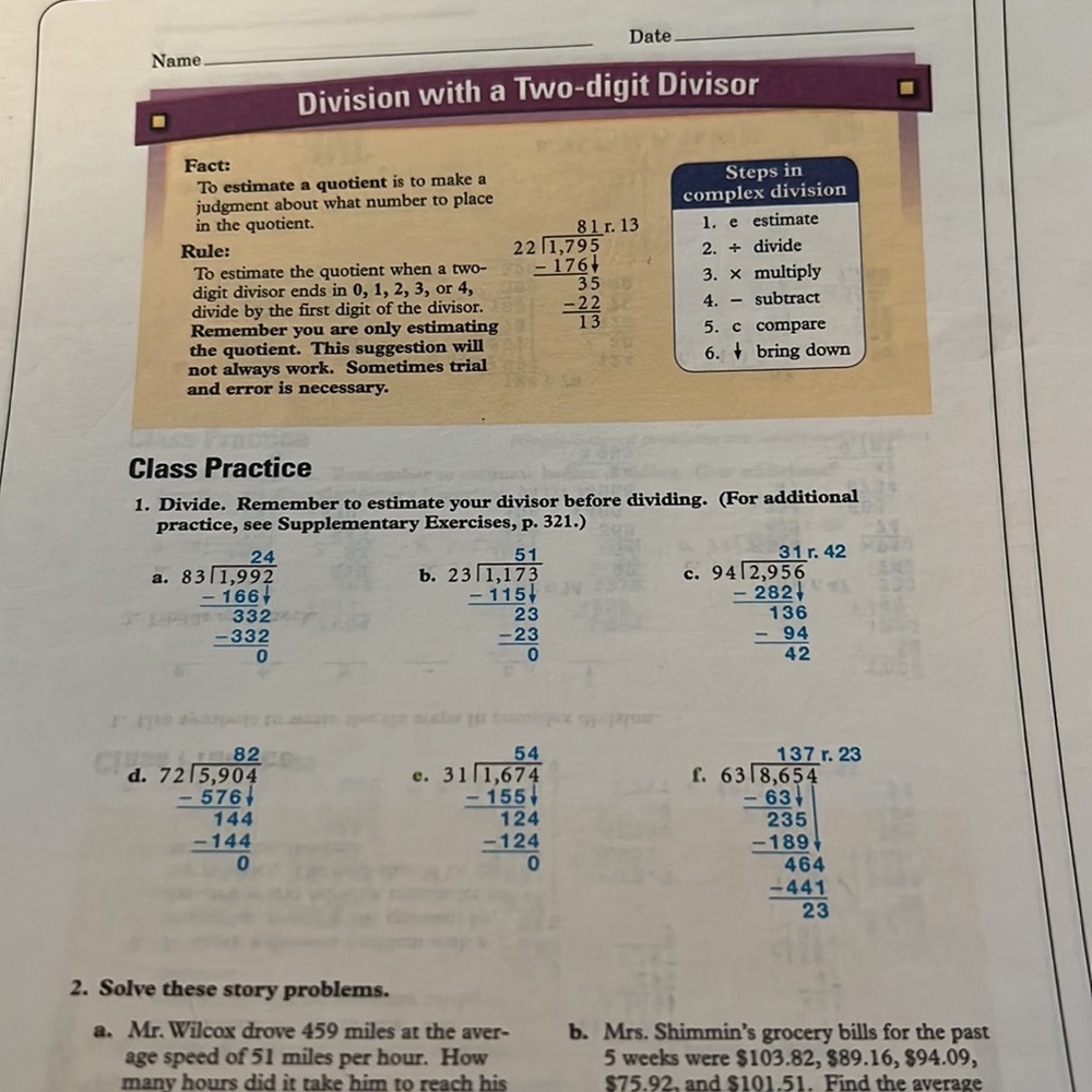 A Beka Book Arithmetic Work Text Answer Key 5 - Picture 4 of 5